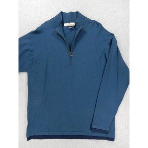 Tommy Bahama Silk‎ Blend Light Weight 1/2 Zip Sweater (Men's Medium) Blue